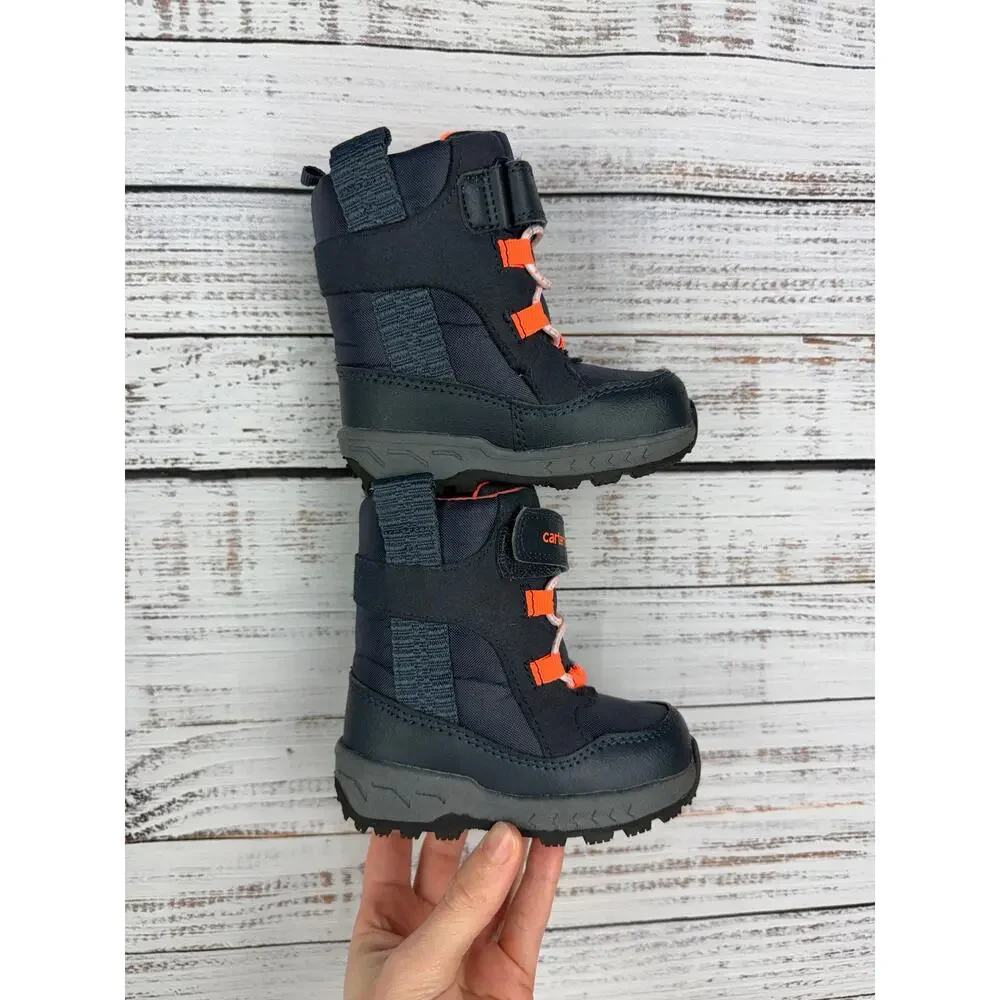 Carters Navy Blue Snow Boots Toddler Boy 5 Warm Winter